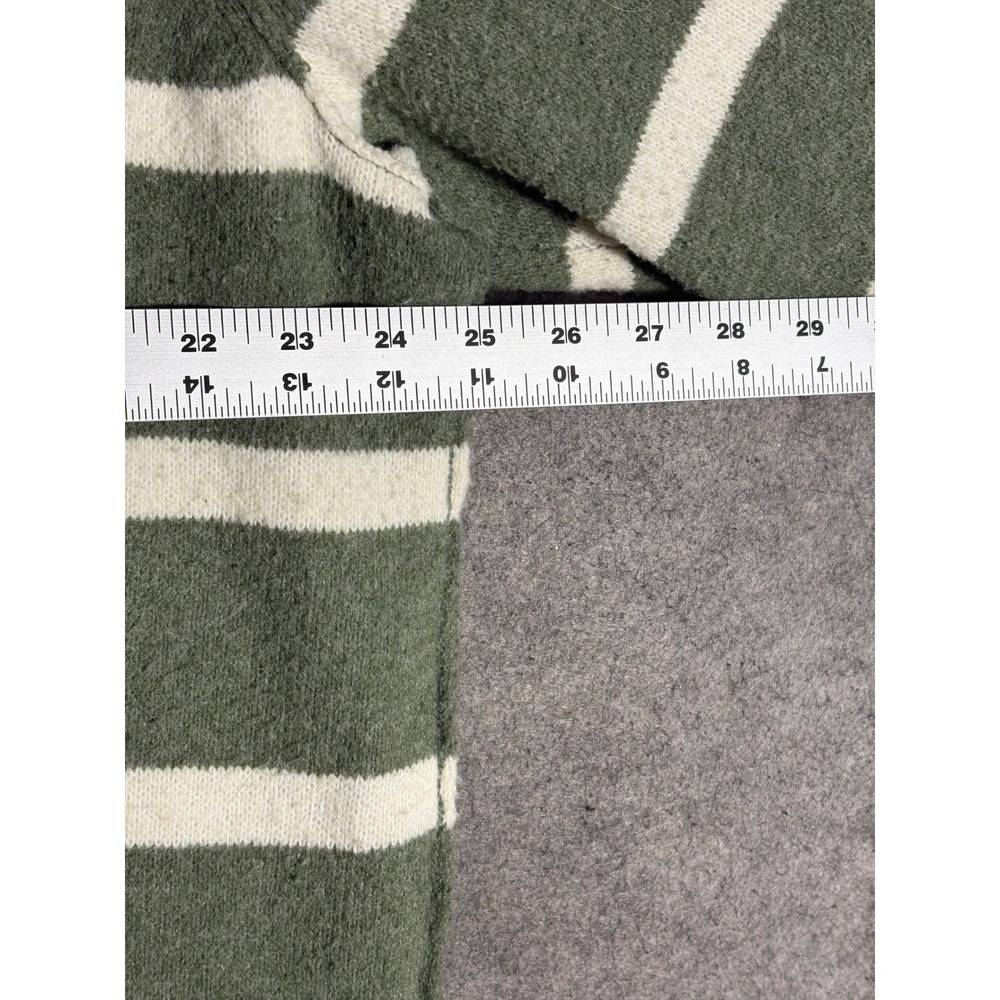 Aerie Olive Green & Cream Striped Knit Sweater - Picture 8 of 9